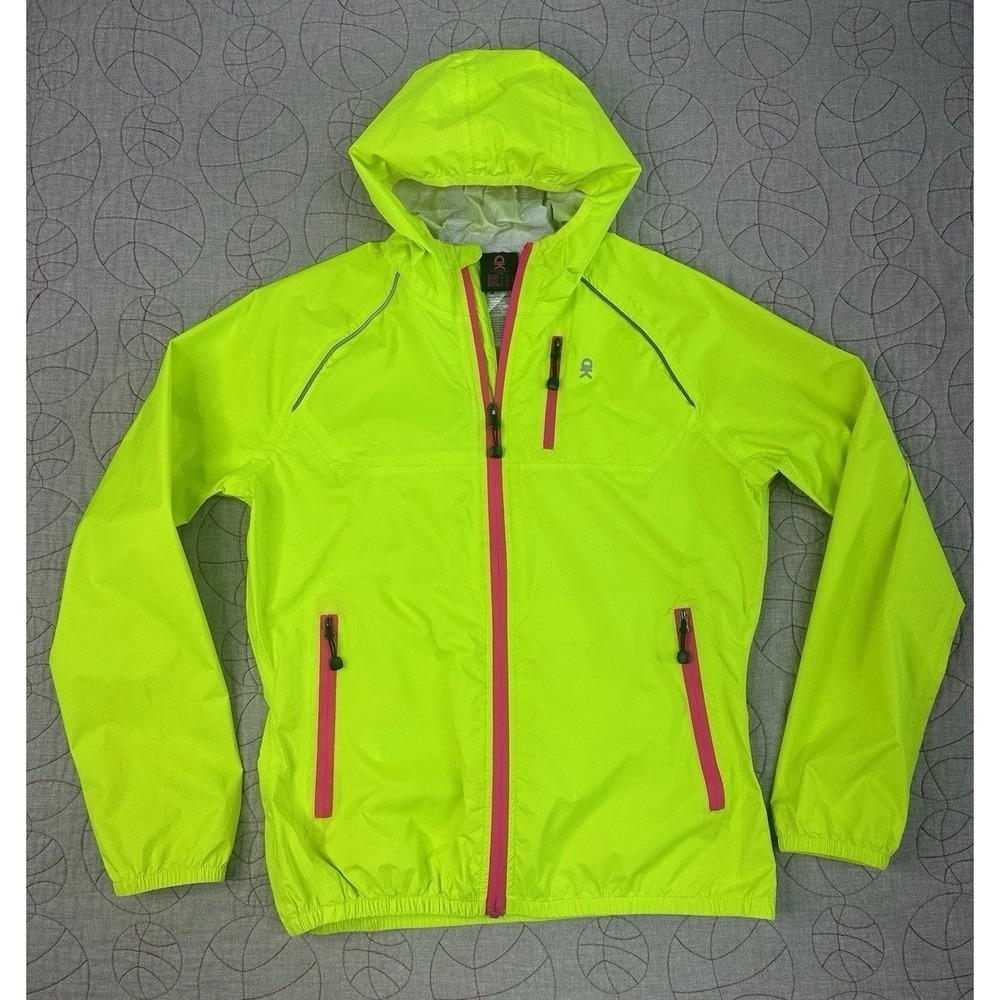 Little Donkey Andy Women's High-Viz Waterproof Jacket Green Hooded / Size Small